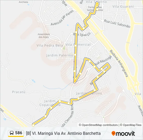 586 Bus Line Map