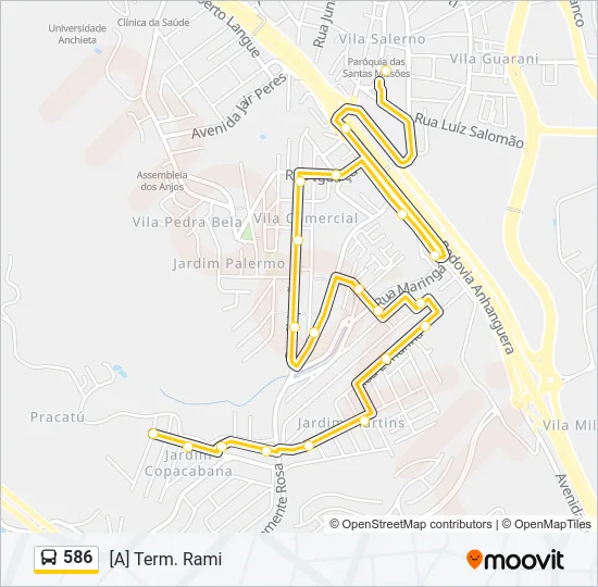 586 Bus Line Map