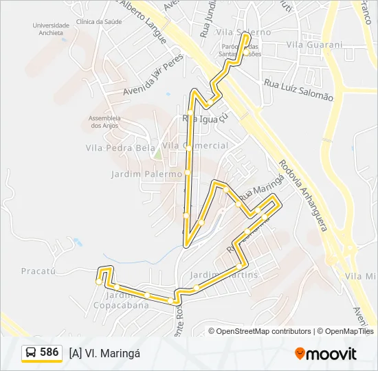 586 Bus Line Map