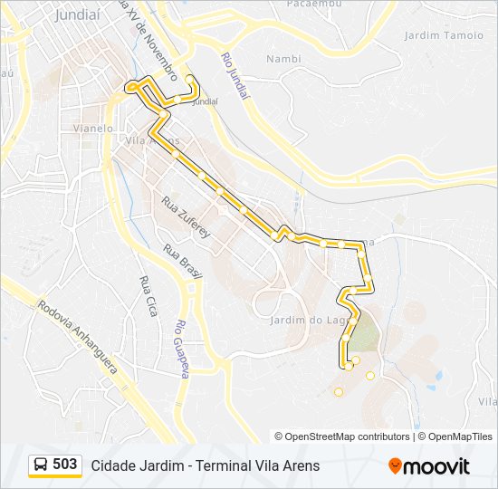 Mapa da linha 503 de ônibus