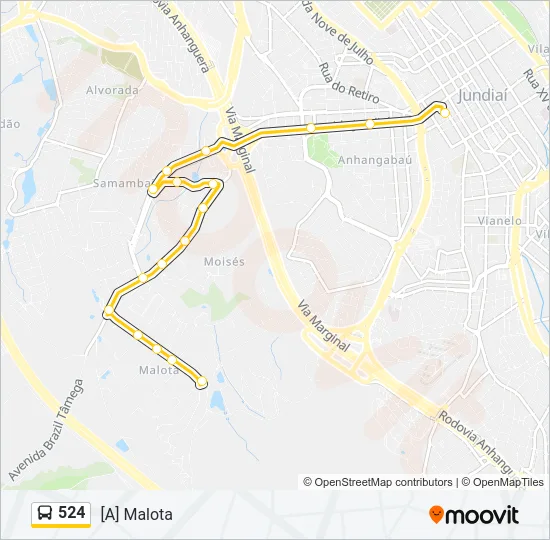 524 Bus Line Map