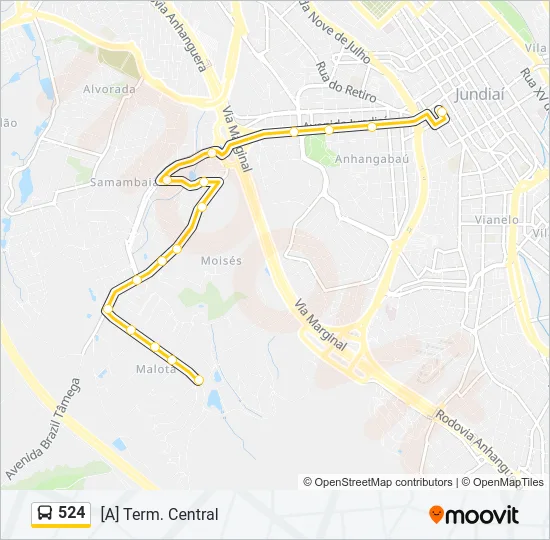 524 Bus Line Map