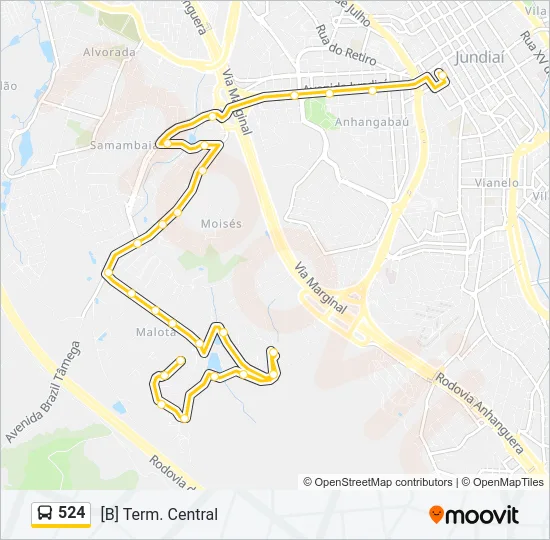 524 Bus Line Map