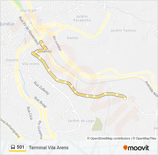 501 Bus Line Map