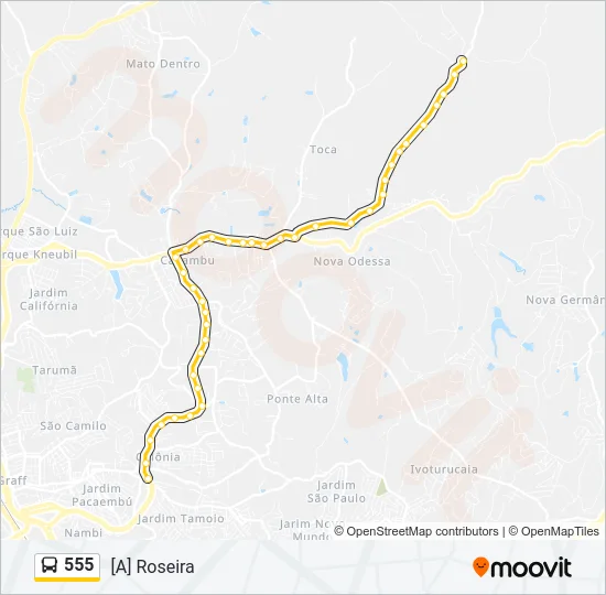 555 Bus Line Map