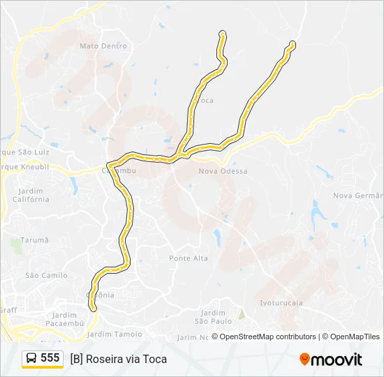 555 Bus Line Map