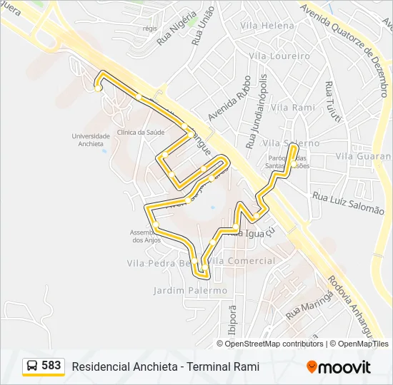 583 Bus Line Map