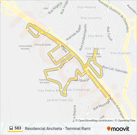 583 Bus Line Map