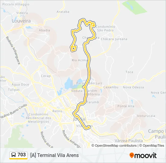 703 Bus Line Map