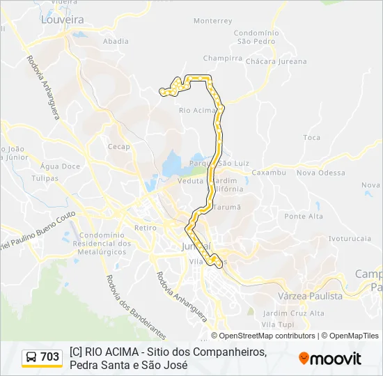 703 Bus Line Map