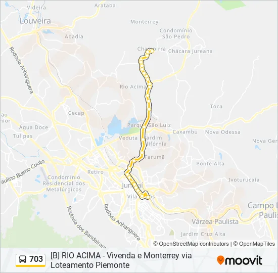 703 Bus Line Map