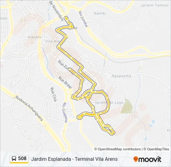 508 Bus Line Map