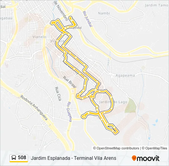 508 Bus Line Map