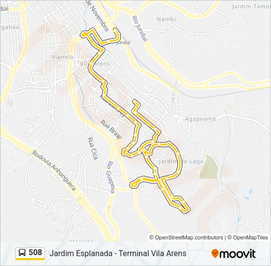 508 Bus Line Map