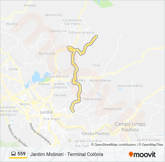 559 Bus Line Map