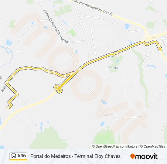 Mapa da linha 546 de ônibus