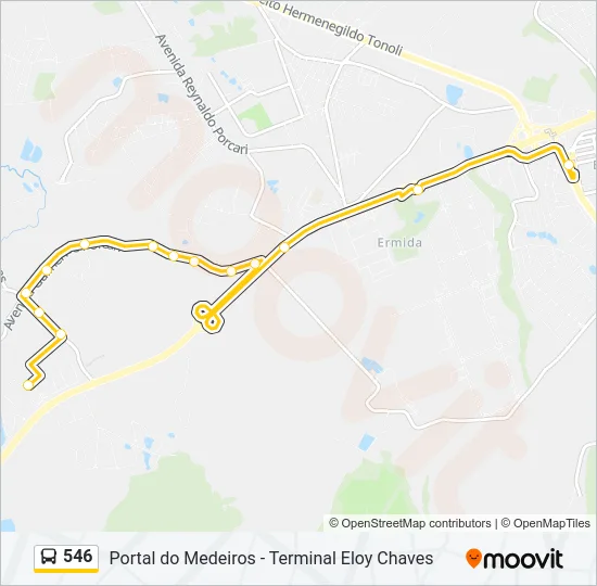 546 Bus Line Map