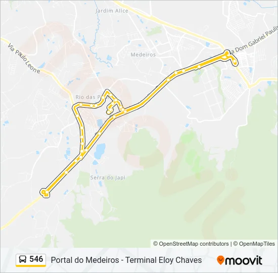 546 Bus Line Map