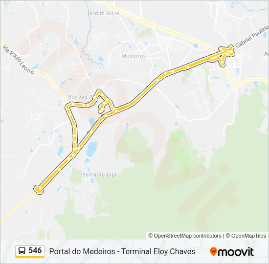 546 Bus Line Map