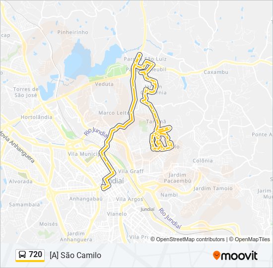 Mapa da linha 720 de ônibus