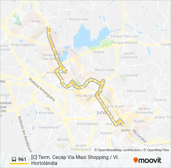 961 Bus Line Map