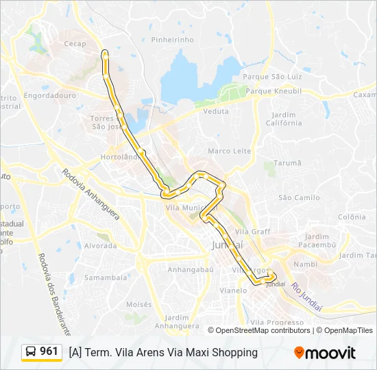 961 Bus Line Map