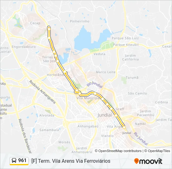 961 Bus Line Map