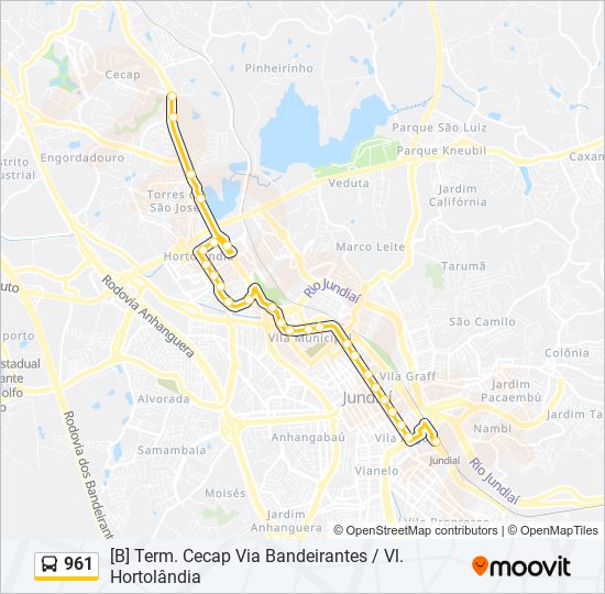 961 bus Line Map