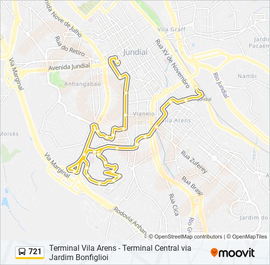 721 bus Line Map