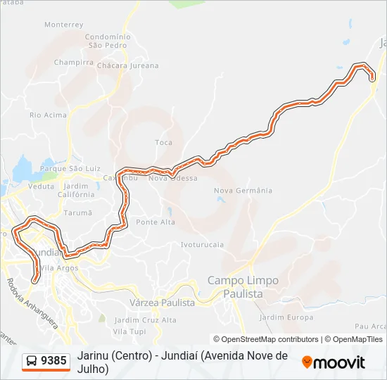 9385 Bus Line Map
