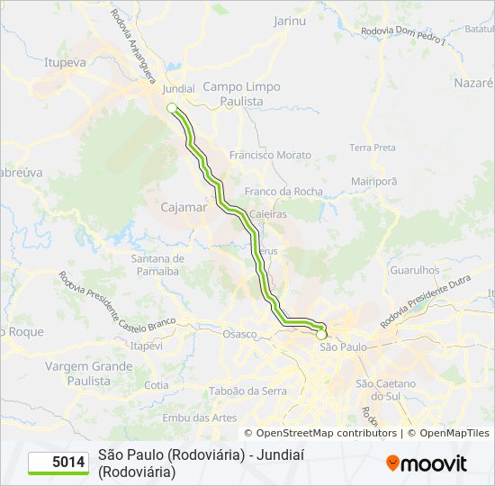 Mapa de 5014 de autobús