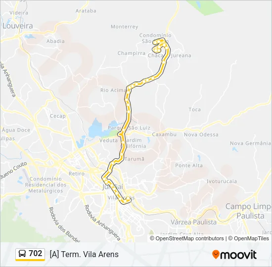 702 Bus Line Map