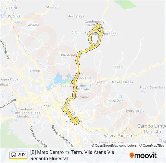 702 Bus Line Map