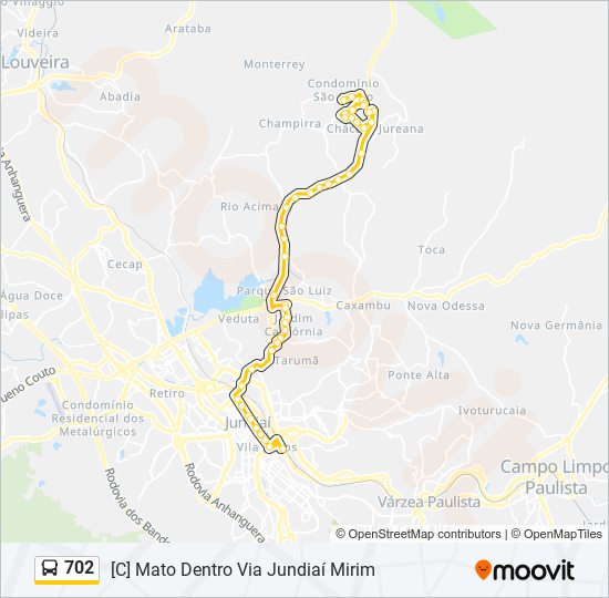 702 bus Line Map