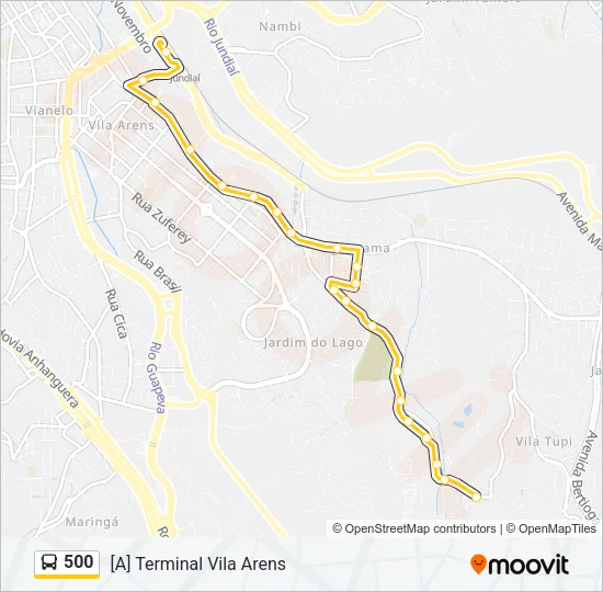 500 Bus Line Map