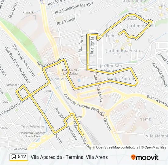 512 Bus Line Map