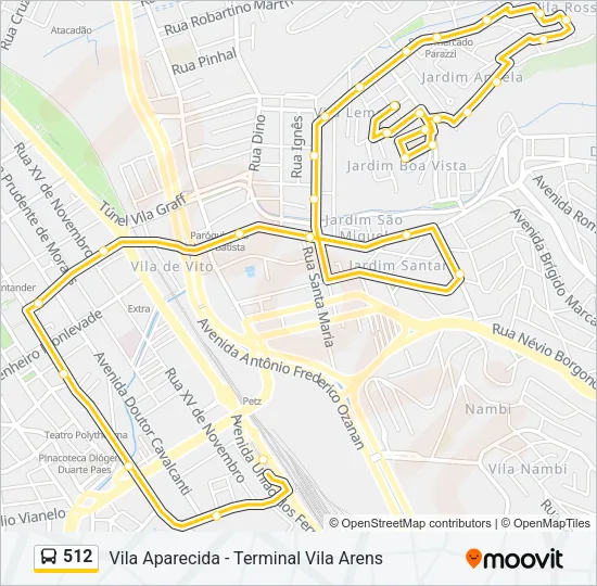 512 Bus Line Map