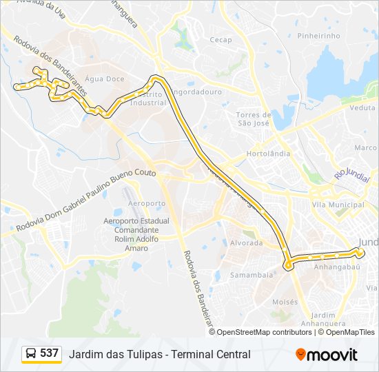 Mapa de 537 de autobús