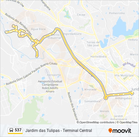 Mapa de 537 de autobús