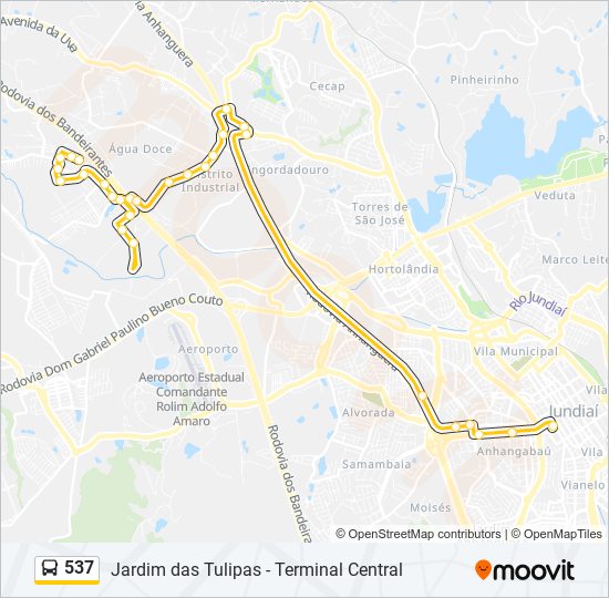 Mapa de 537 de autobús