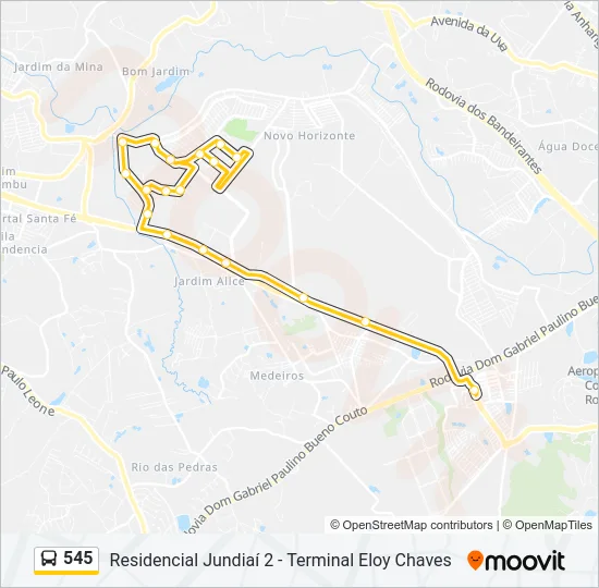 545 Bus Line Map