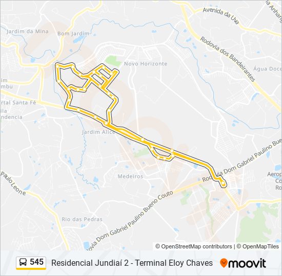 545 bus Line Map