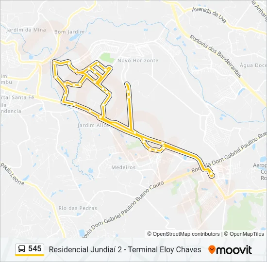 545 Bus Line Map