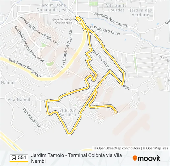 551 Bus Line Map