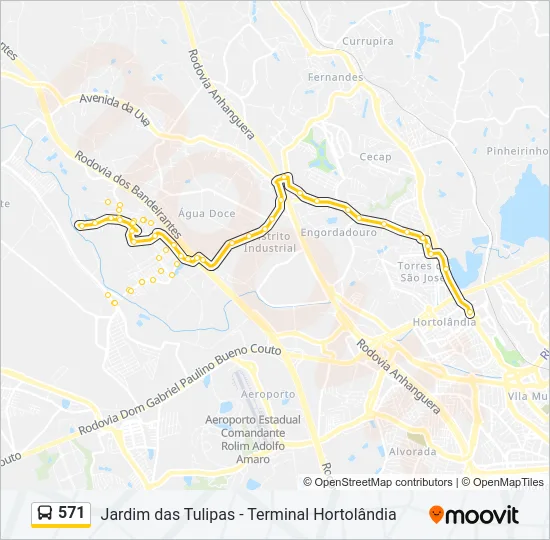 571 Bus Line Map
