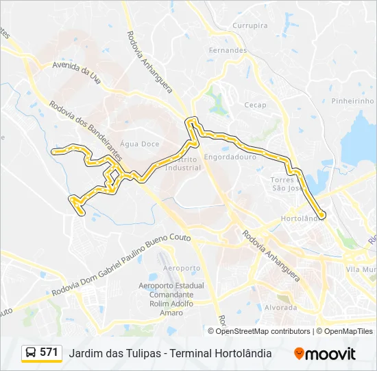 571 Bus Line Map