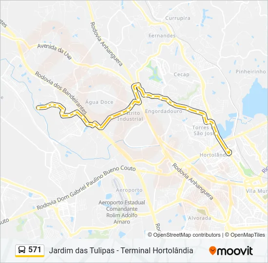571 Bus Line Map