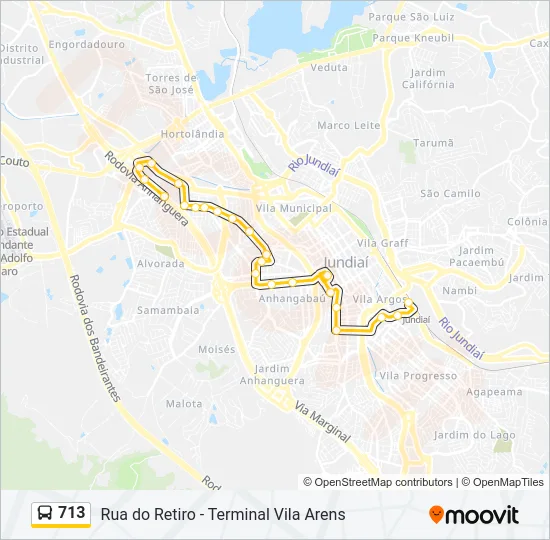713 Bus Line Map