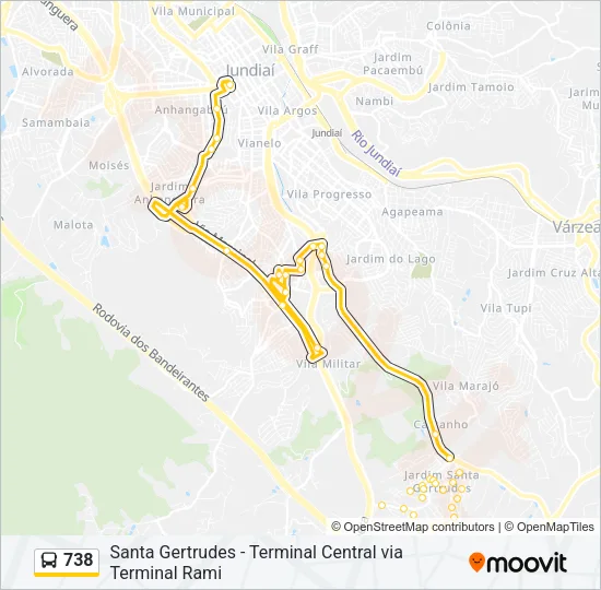 738 Bus Line Map