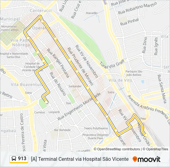 913 Bus Line Map